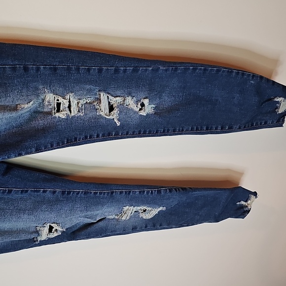 Bluenotes Size 10 Distressed Blue High Rise Jeggings - Picture 3 of 7